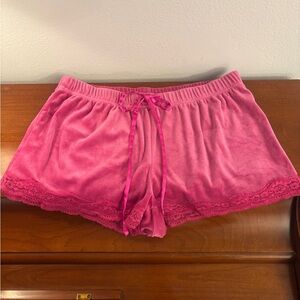 Hunkemoller Velvet Pink Lace Sleep Shorts